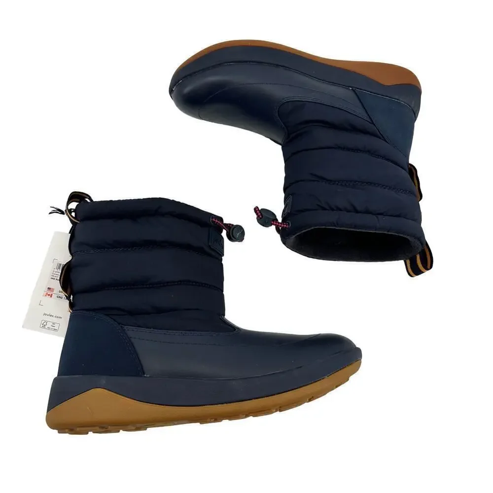 NEW Joules Winter Rain boots Pull On navy blue Non Slip Mid Calf Coniston size 7